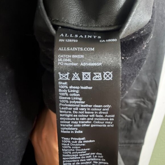 All Saints Catch Biker Jacket - Men's Large - Picture 3 of 5